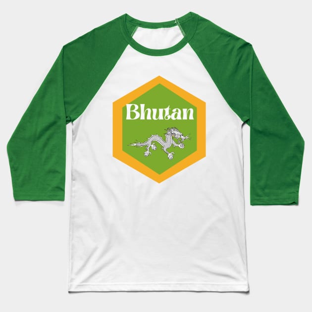 Bhutan Baseball T-Shirt by Papilio Art